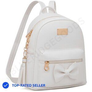 Mini Backpack Purse Lightweight Waterproof PU Leather Bowknot Tassel Chic